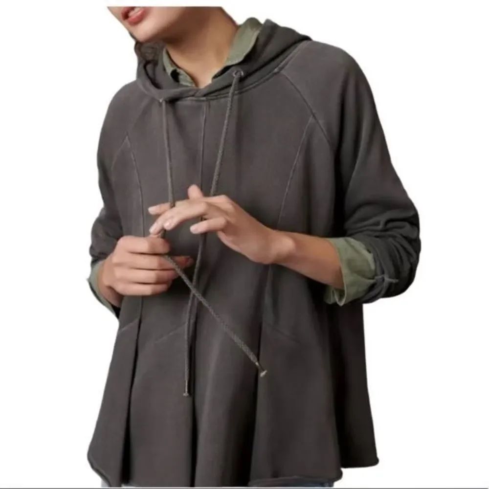 Anthropologie Pilcro and Letterpress Flynn Hoodie dyed finish peplum flare